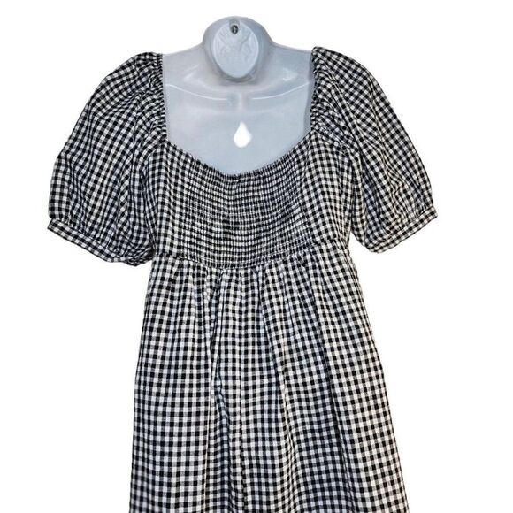Pomander Place Abigail Dress Womens Size M Mini Black White Gingham Check - Picture 8 of 9